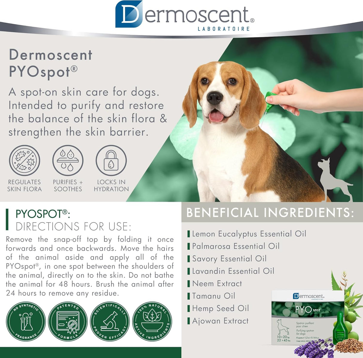Dermoscent Pyospot Dog Spot-On Treatment 0-10Kg, 4 Pipettes