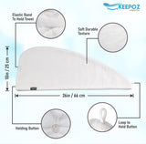 KEEPOZ 100% Cotton Quick Dry Super Absorbent Hair Turban - White