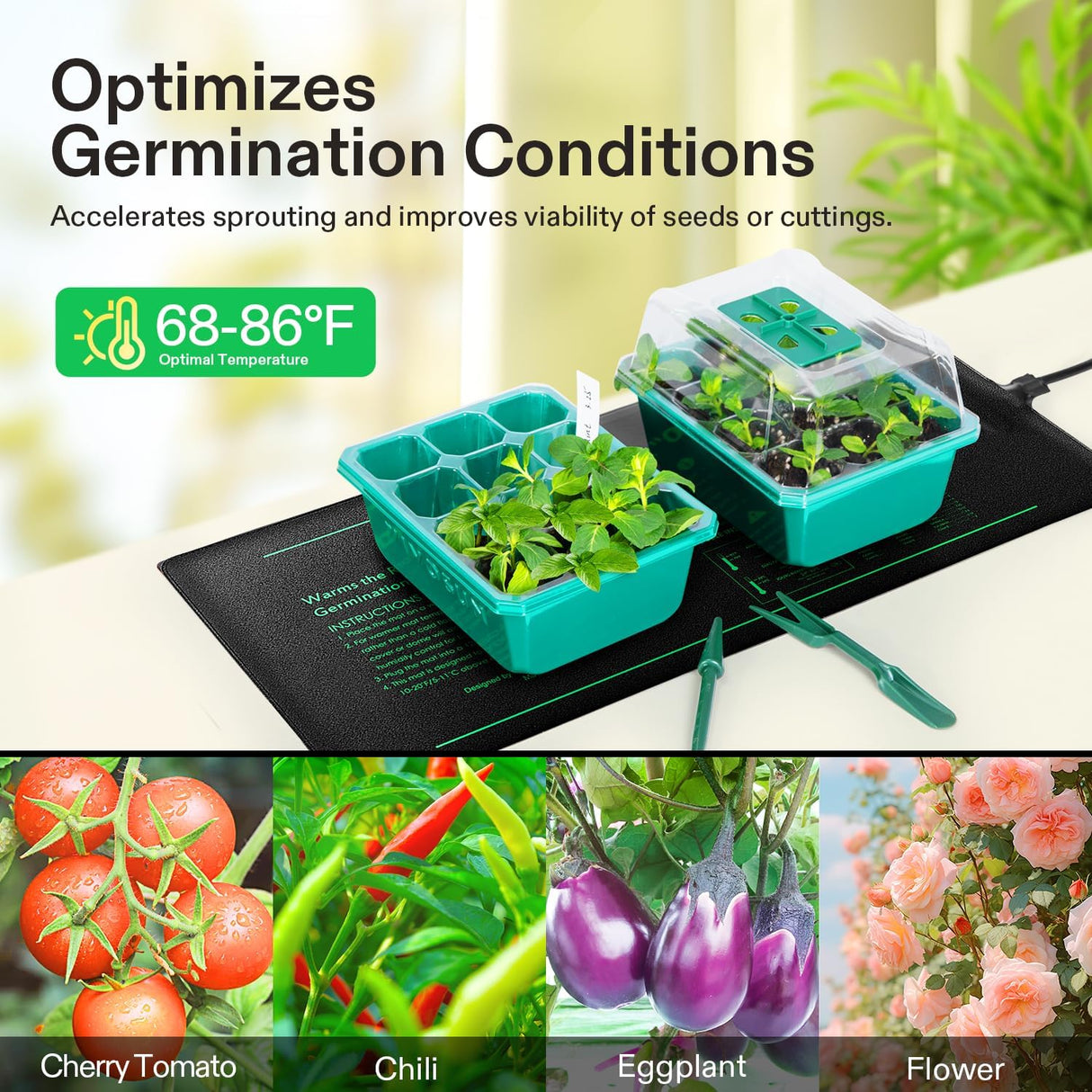 VIVOSUN Seedling Heat Mat - 10" x 20.75" Waterproof