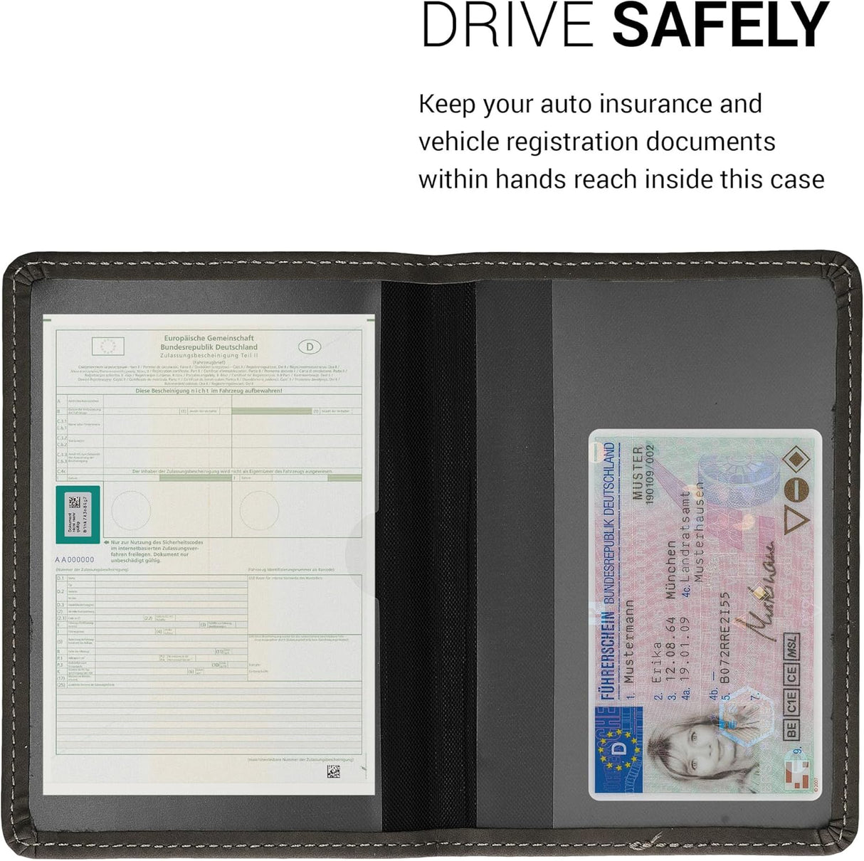 kwmobile Car Document Holder for Registration Insurance Slim