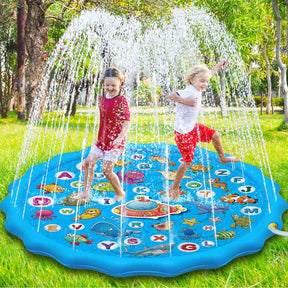 Paochocky Kids Splash Pad Sprinkler Play Mat with colorful design for outdoor fun