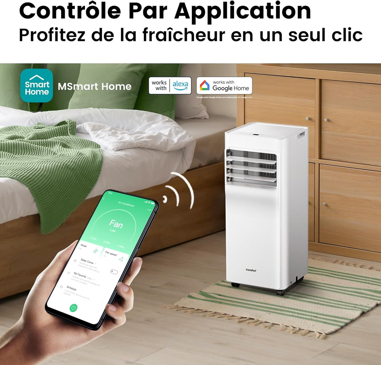 COMFEE' Breezy Cool 2.6 Mobile Air Conditioner - 9000 BTU/h, Smart Control