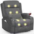 BareTay Electric Recliner Chair with massage, heat, and extended footrest