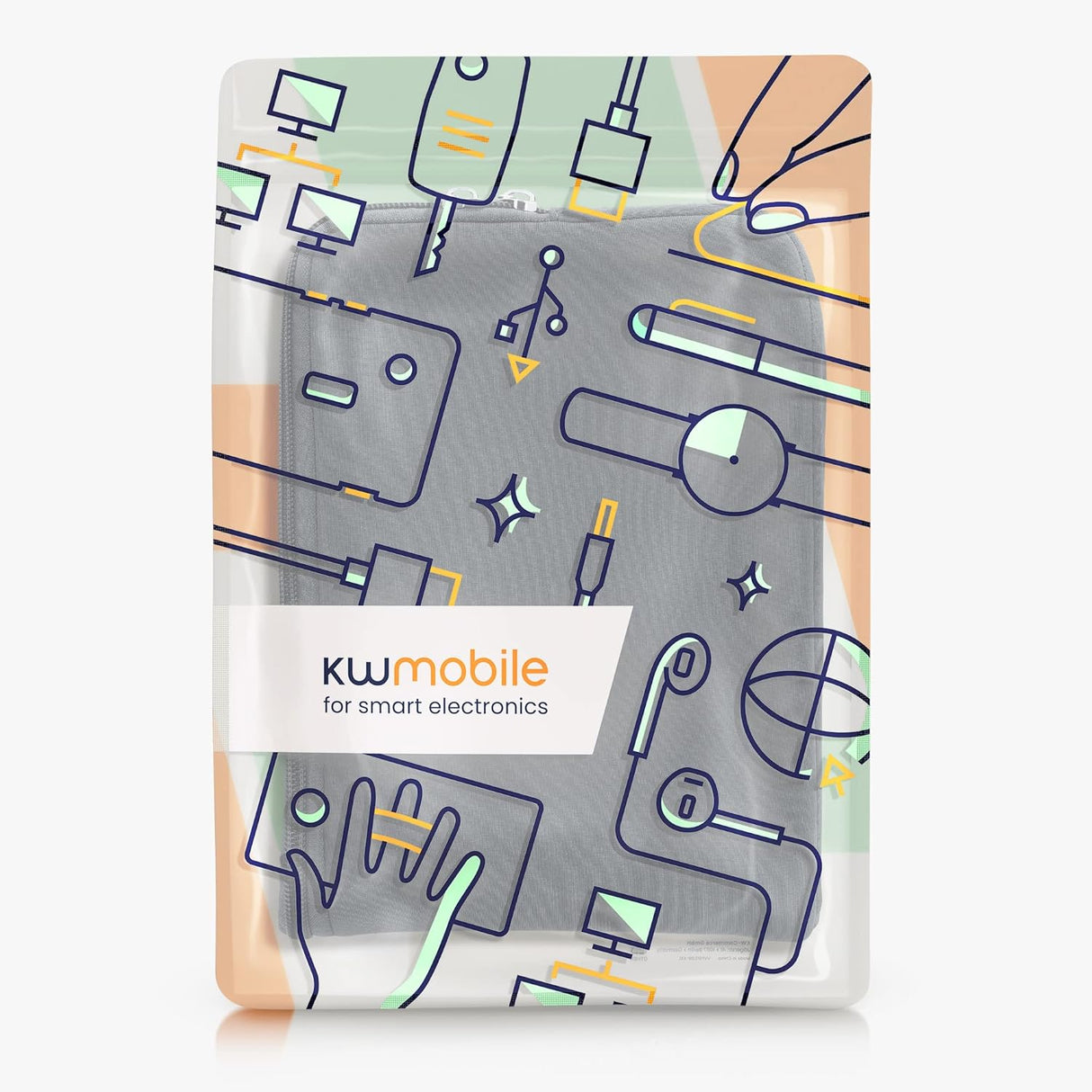 kwmobile Neoprene Pouch - Grey keyboard protection