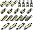 Justech 22-Piece Can-Bus Error Free LED Interior Car Light Bulb Kit - Xenon-White
