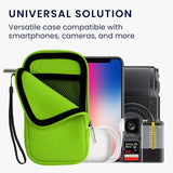 kwmobile Neoprene Phone Pouch - Neon Green with Zipper