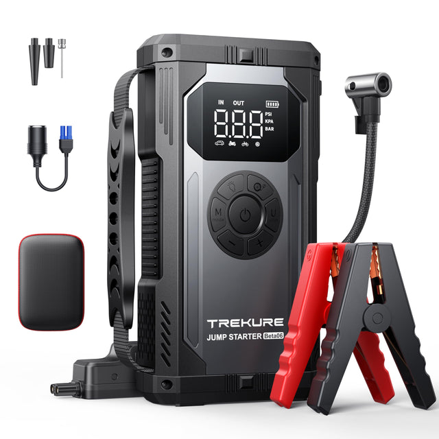 TREKURE 5500A Jump Starter Power Pack with Air Compressor and Emergency Light