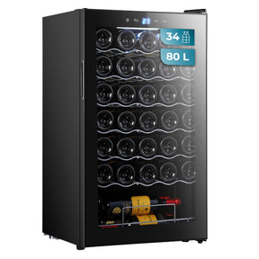 Cecotec Wine Cellar 34 Bottles Bolero Grandsommelier in black with LED lighting