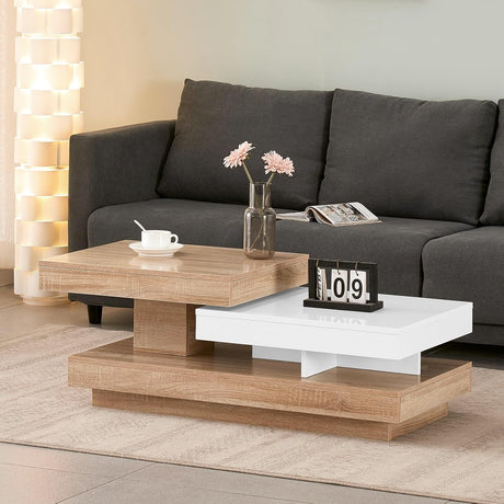 ModernDesign Rotating Coffee Table - Mobile Controlled Lights
