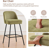 AINPECCA Advanced Breathable Velvet Bar Stools Set of 2 - Light Green Spring Cushion
