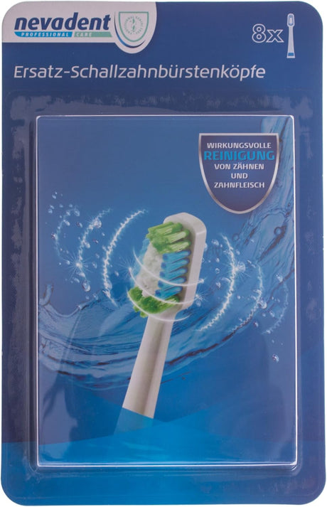 Nevadent Sonic Toothbrush Replacement Heads - 8-pack colored bristles