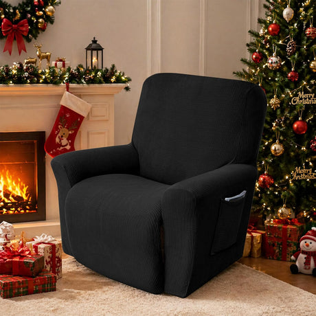 Recliner Chair Cover for Lazy Boy Recliners - Black, Stretch Fabric