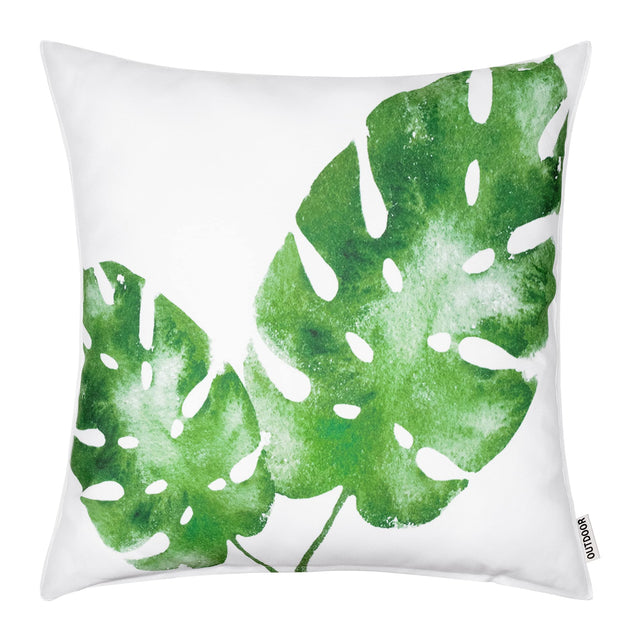 JEMIDI 45 x 45 cm outdoor cushion in white and green, perfect for garden and patio decor