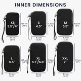 kwmobile Universal Neoprene Phone Pouch - Deep Ocean/Black with Zipper
