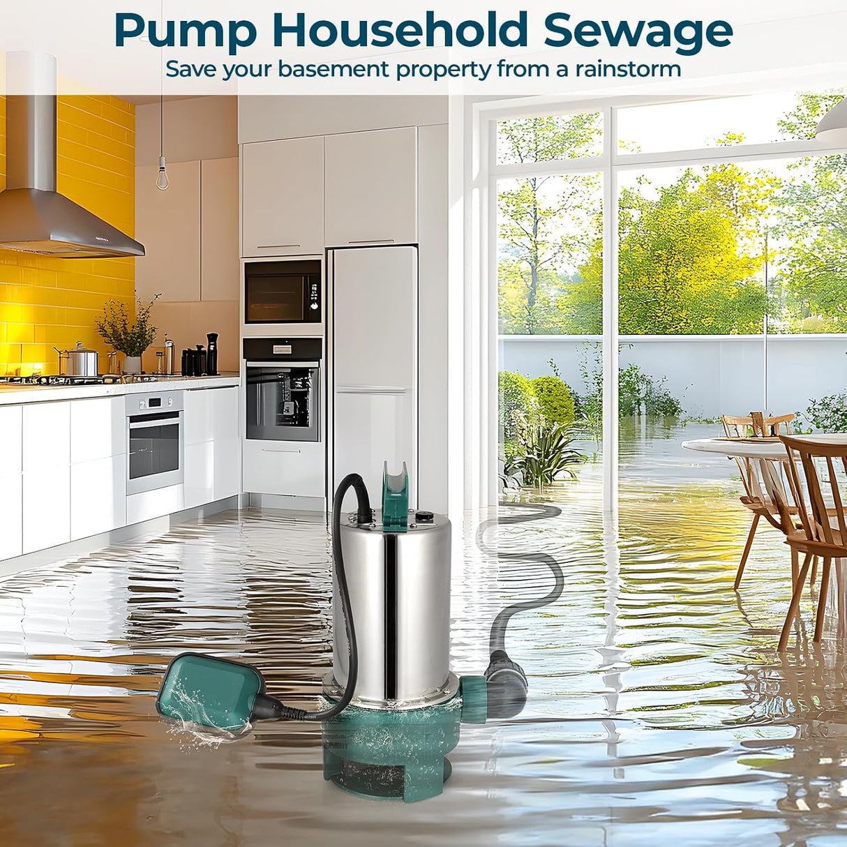 AquaFlow Submersible Dirty Water Drain Pump - stainless steel construction