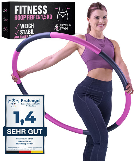 SummerFan Hula Hoop for beginners, featuring a smooth design and adjustable segments for effective workouts.