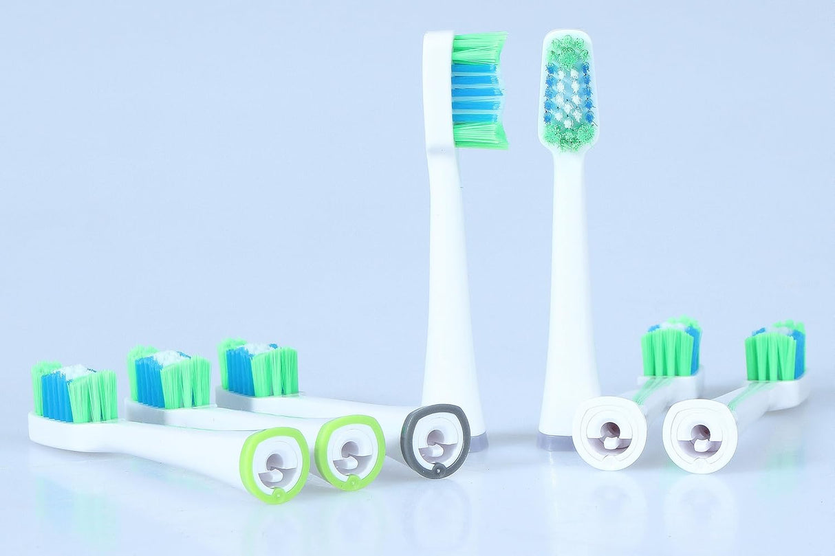 Nevadent Sonic Toothbrush Replacement Heads - 8-pack colored bristles