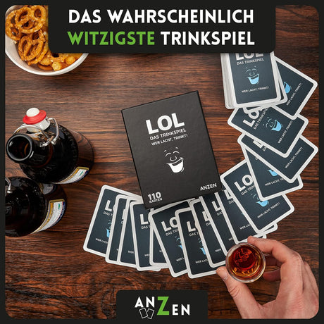 LOL Who Laughs, Drinks! Adult Drinking Card Game - black humor