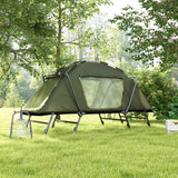 Outsunny Camping Cot Elevated Tent with Bag Green 215x80x125 cm