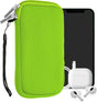 kwmobile Neoprene Phone Pouch - Neon Green with Zipper