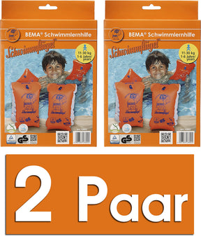 BEMA Original Orange Arm Bands for children, size 0, designed for ages 1-6 years.