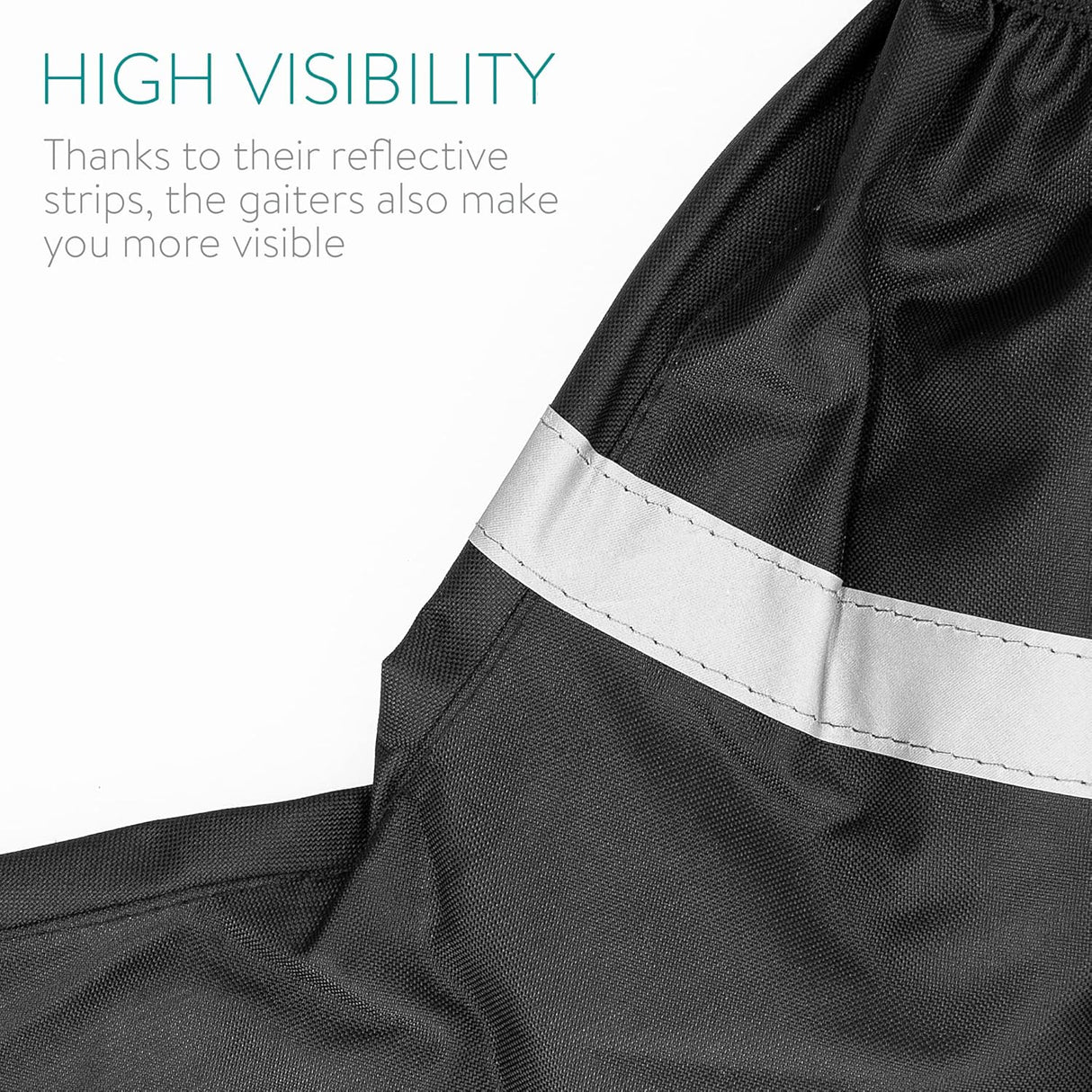 Navaris Reflective Bike Shoe Gaiters - Neon Green and Black