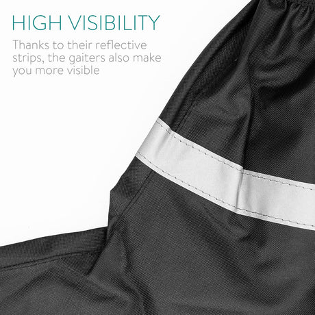 Navaris Reflective Bike Shoe Gaiters - Neon Green and Black