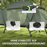 Outsunny Camping Cot Elevated Tent with Bag Green 215x80x125 cm
