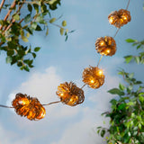 LED Decoration 10 gold Pompons 1.5M Battery Operated