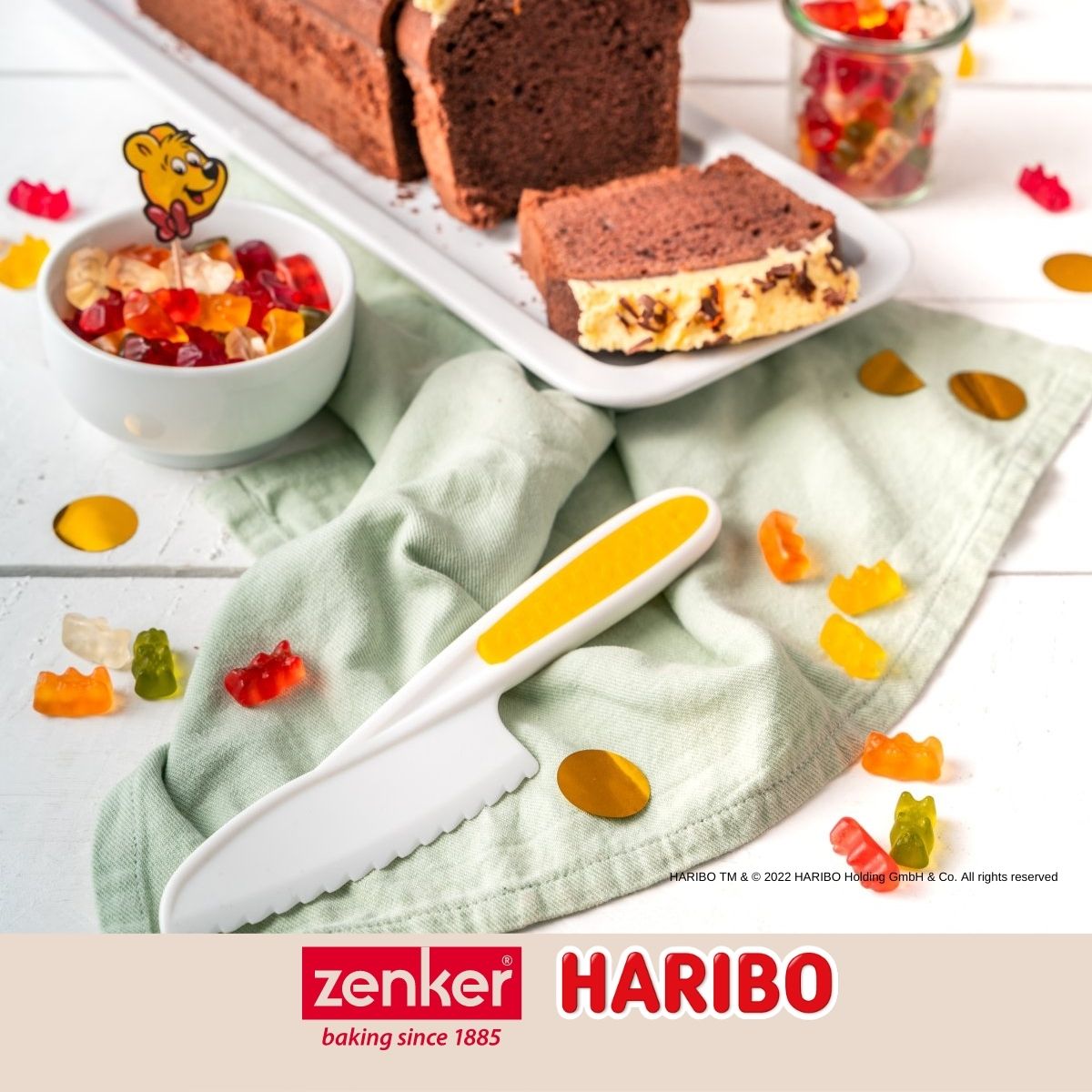 Zenker Haribo Children's Plastic Kitchen Knife - Serrated plastic blade with yellow handle