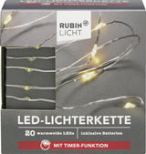 RUBIN Licht LED String Lights 20 Warm White LEDs with Timer