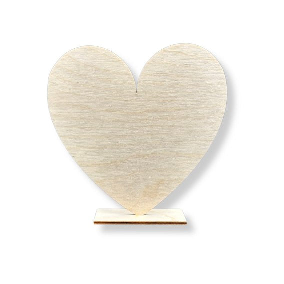 EUROGO Wooden Heart Decoration on Stand - 10 cm Ecological