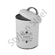 Unbranded Round Galvanized Metal Storage Canister - Metallic Gray with Lid