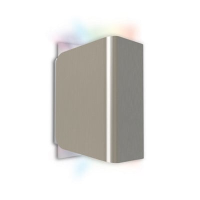 B&Q Idual Temis Outdoor Wall Light - Nickel Effect