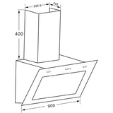 KromsLine KC-Prime-900-TC-BK Decorative Hood - 90cm Black Glass
