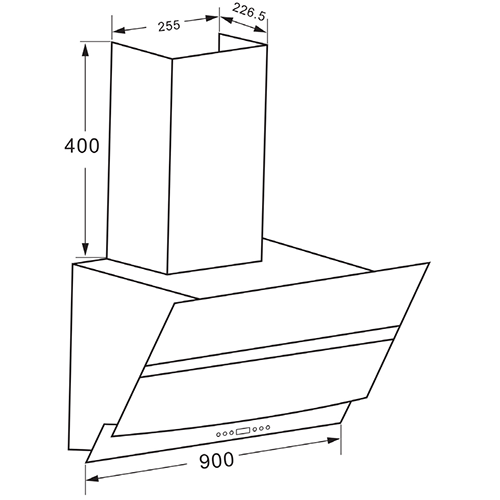 KromsLine KC-NOVA-900-TC-W - White decorative hood