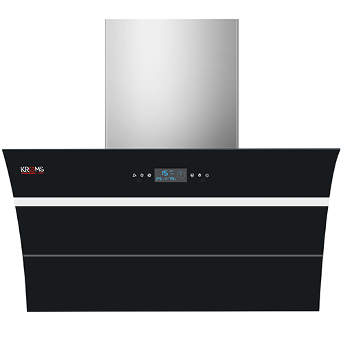 KromsLine KC-Golden 9000-TC-BK1 Range Hood - Black Glass