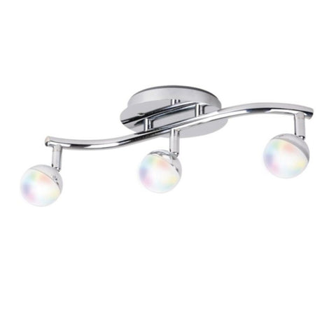 JEDI Idual Color LED Track Light - metal and glass, 3 adjustable spots, remote control
