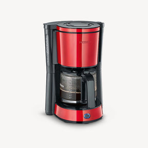 Severin KA 4817 Filter Coffee Maker - Red Glass 10-Cup with Automatic Shut-off
