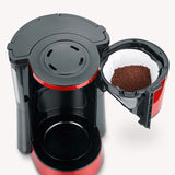 Severin KA 4817 Filter Coffee Maker - Red Glass 10-Cup with Automatic Shut-off