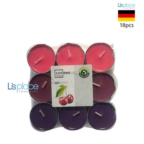 Livarno Home Basic Mini Tealight Candles - Cherry Scented, 18-Pack